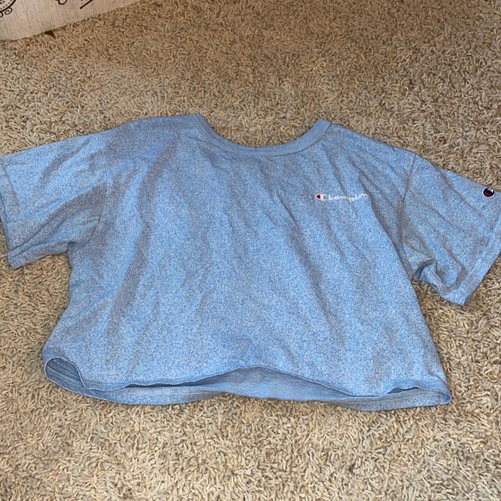 Light Blue Champion Crop Top